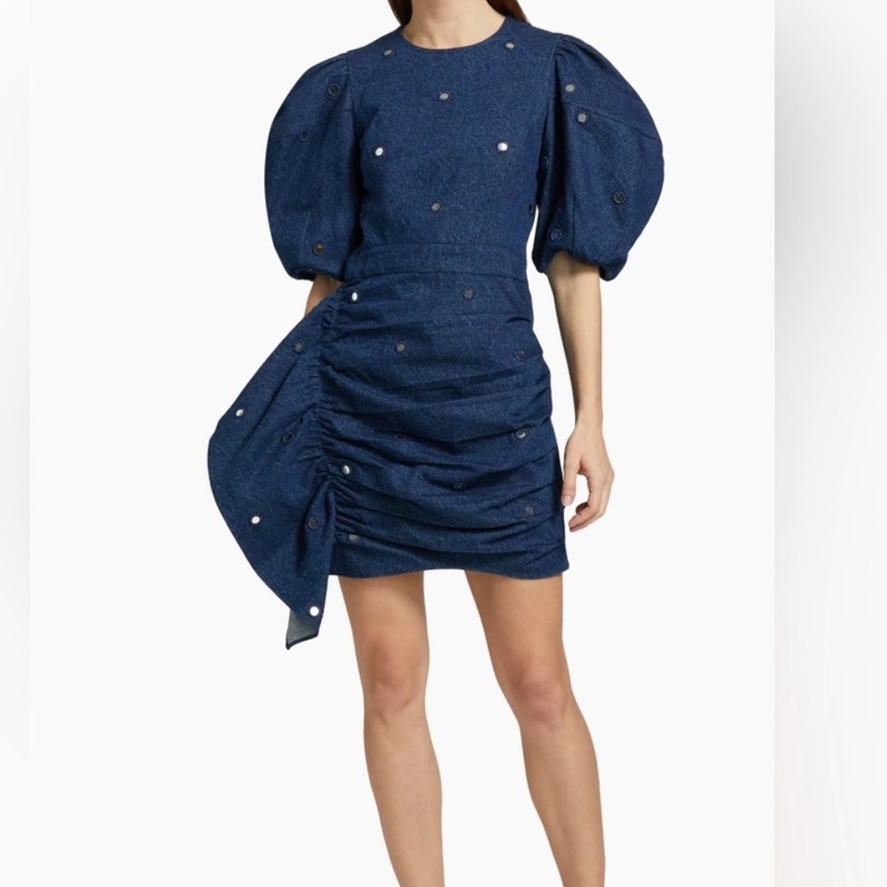 NWT Rhode Pia Denim Embellished Dress
